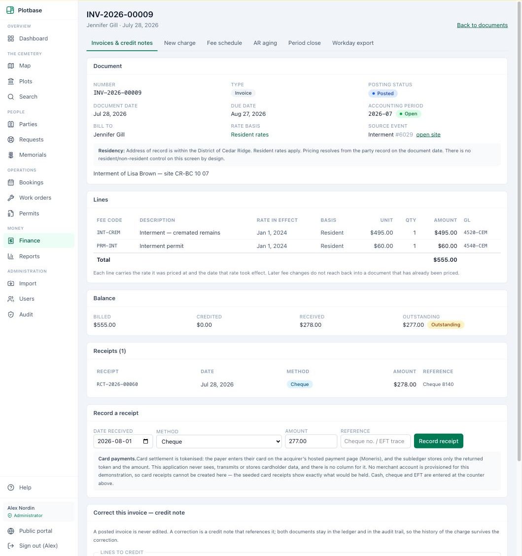 Invoice & receipts — Plotbase